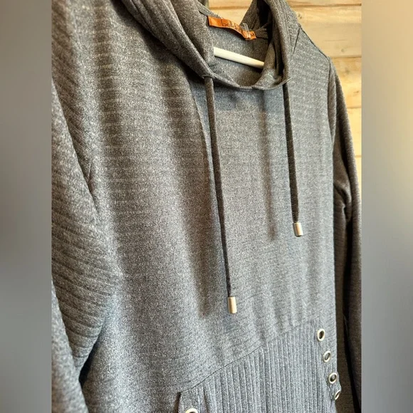 Belldini | Grey Ribbed Lightweight Sweater - Picture 6 of 8